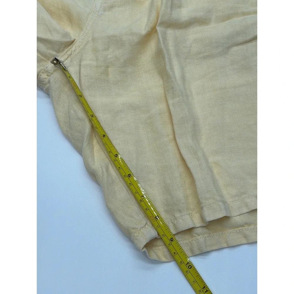 Paperbacks Mens Pale Yellow 100% Linen Flat Front‎ Summer Beach Shorts Size 38